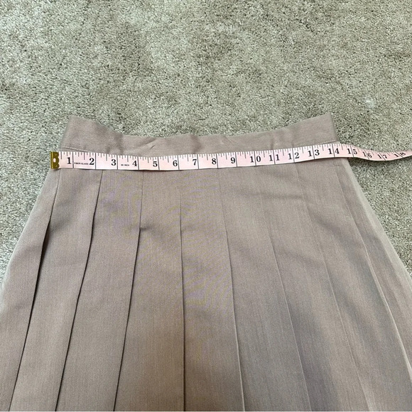 Loness Pleated Preppy Schoolgirl Academia Tennis Skirt Tan Camel Large - Picture 8 of 9